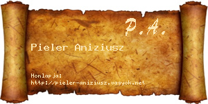 Pieler Aniziusz névjegykártya